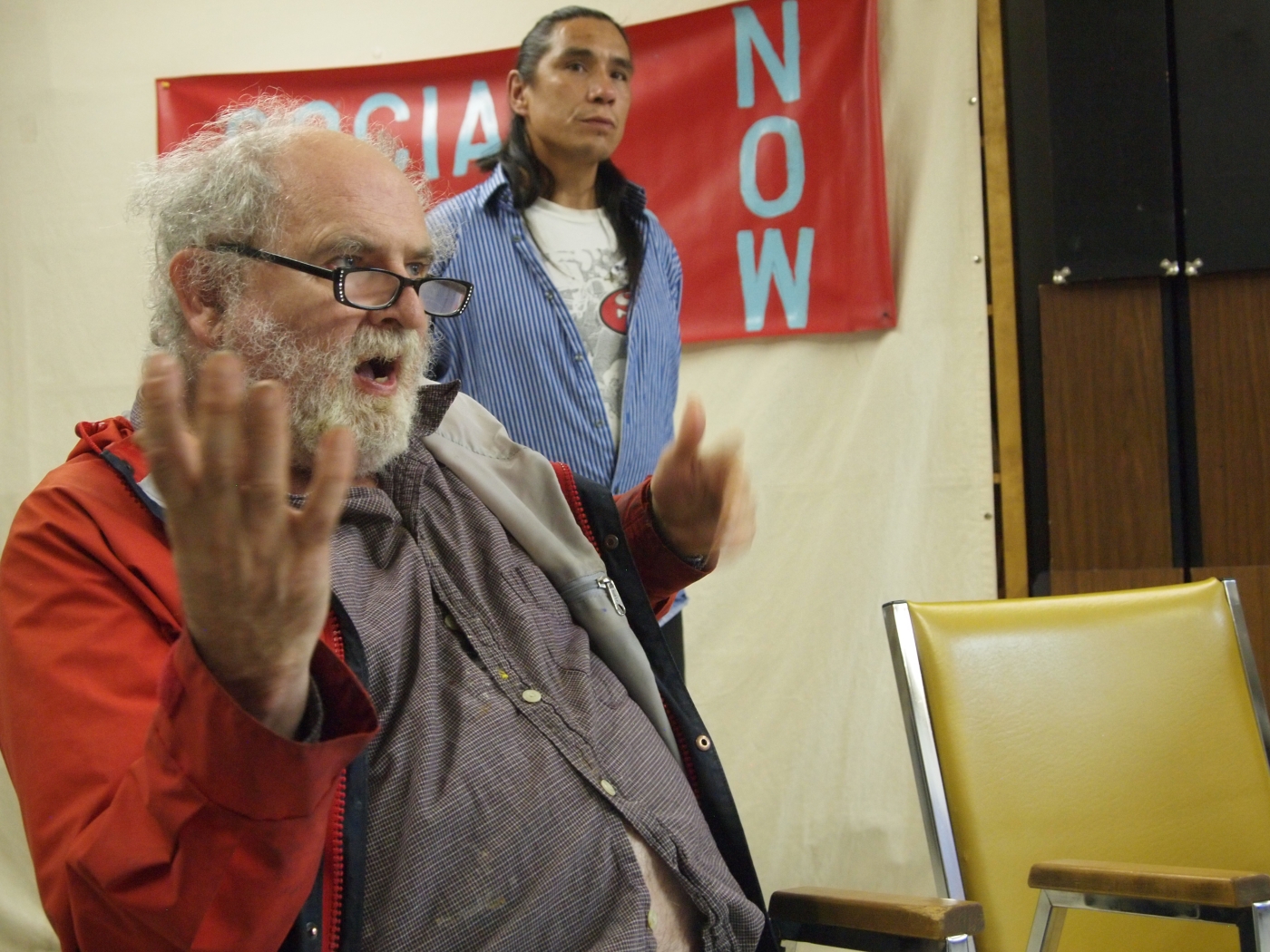 Harold Lavender at an Alliance Against Displacement homeless tent cities summit