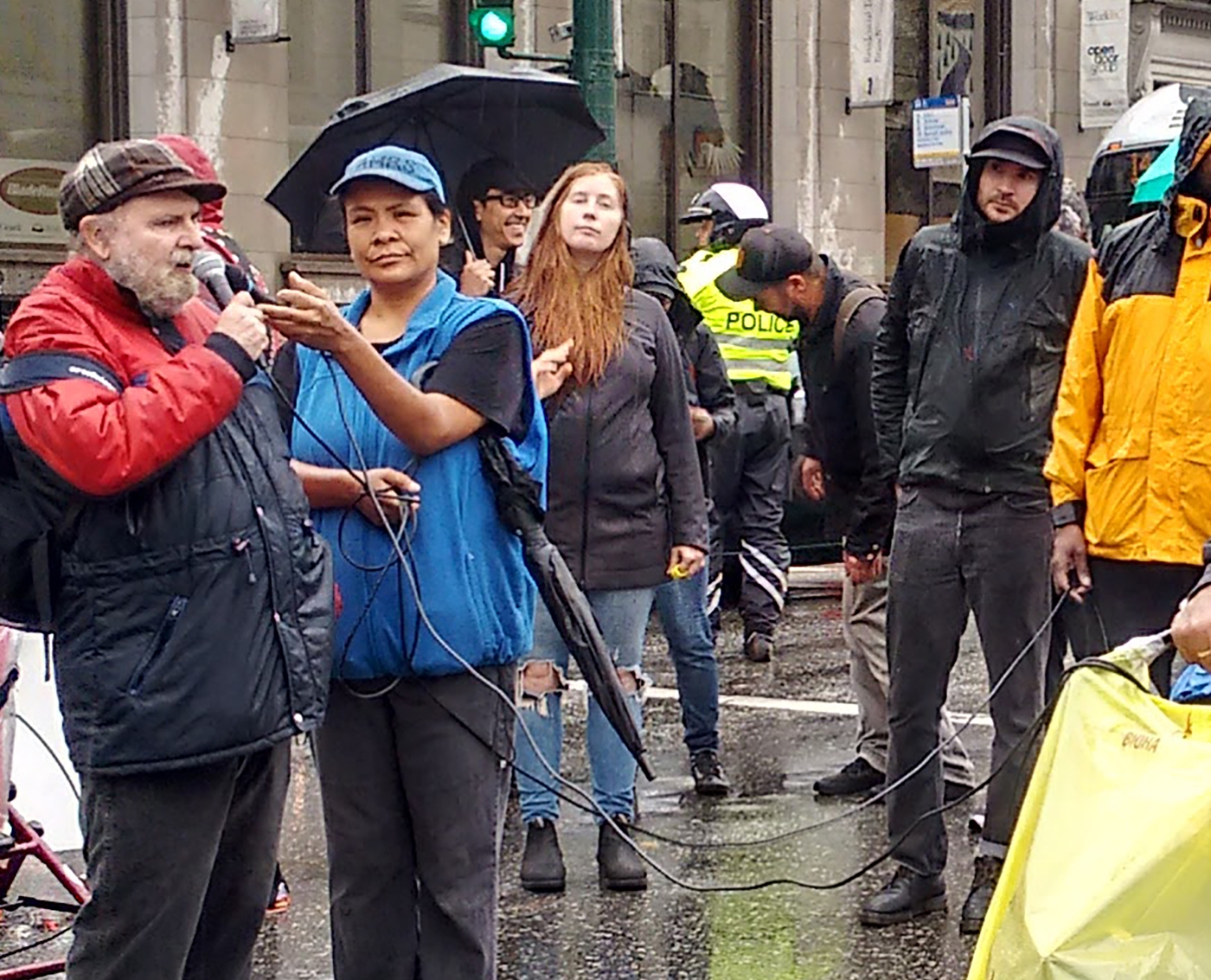 Harold Lavender holding the mic against gentrification